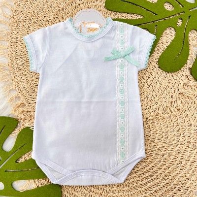 Body Fita Manga Curta Manu - Verde Água 